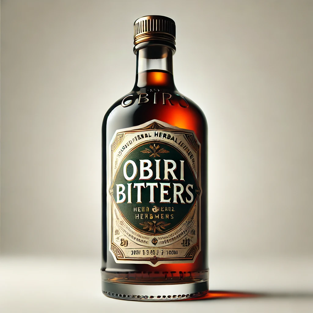 Bottle of Obiri Bitters - herbal health drink